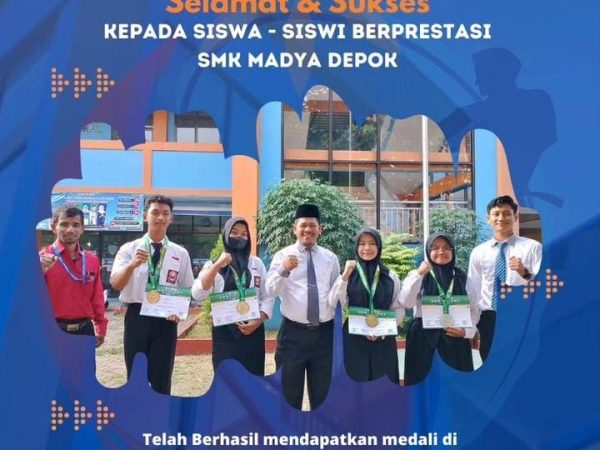 SMK Madya Depok berhasil mendapatkan medali di Tournamen Taekwondo Kajari  Depok Cup 2023